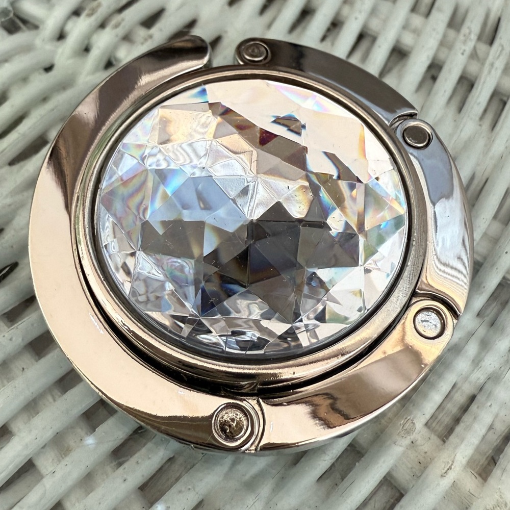 Clear and Silver-tone Purse Hook